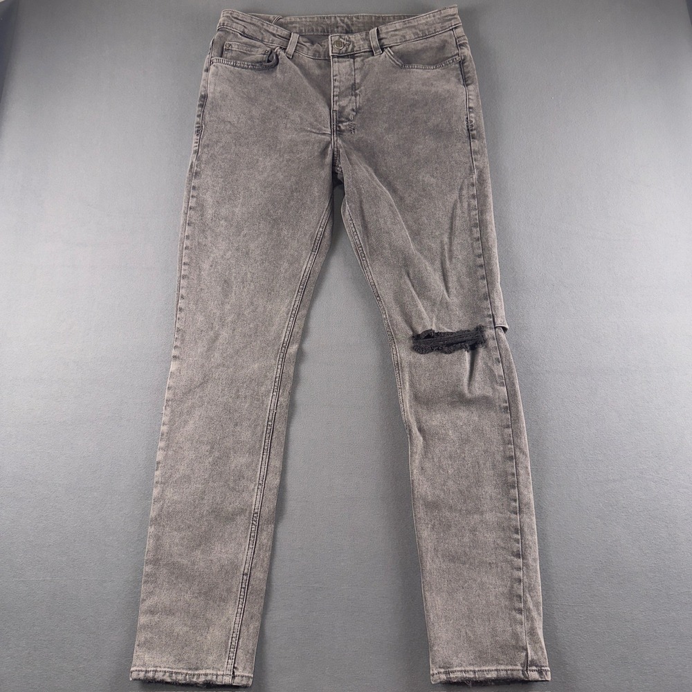 Ksubi Chitch Grey Washed Distressed Slim Tapered Jeans 33 5000007156